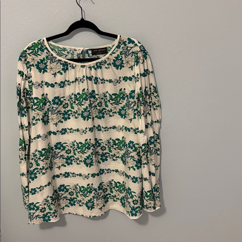 LANE BRYANT Long-Sleeve Peasant Blouse size 24